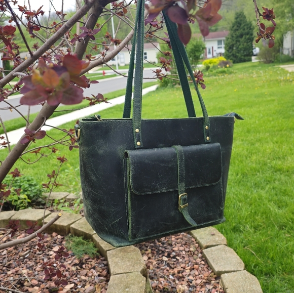 S-ZONE genuine leather vintage bag - Picture 6 of 7